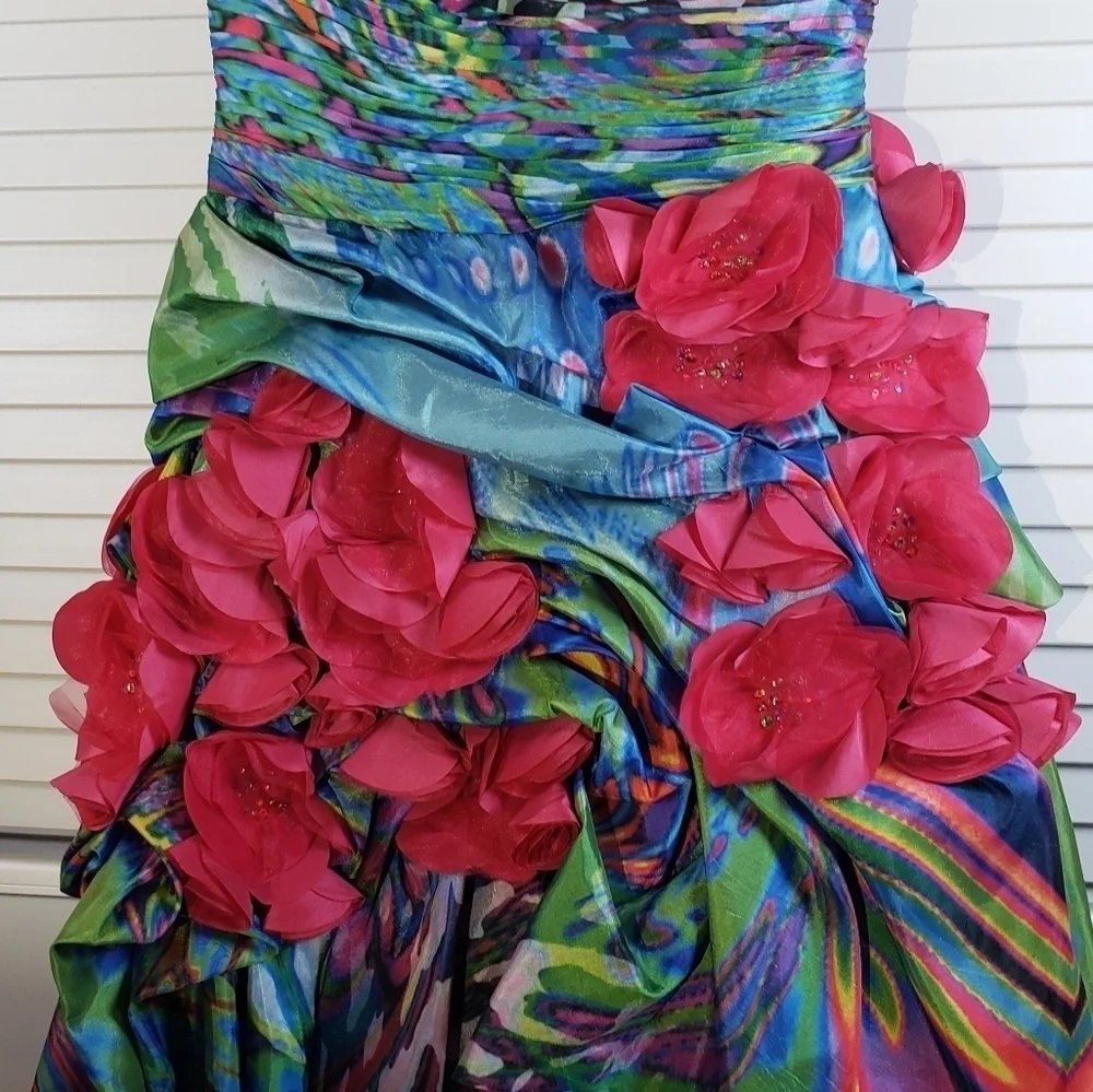 Jovani Unique High Low Print Prom Dress , Size 4